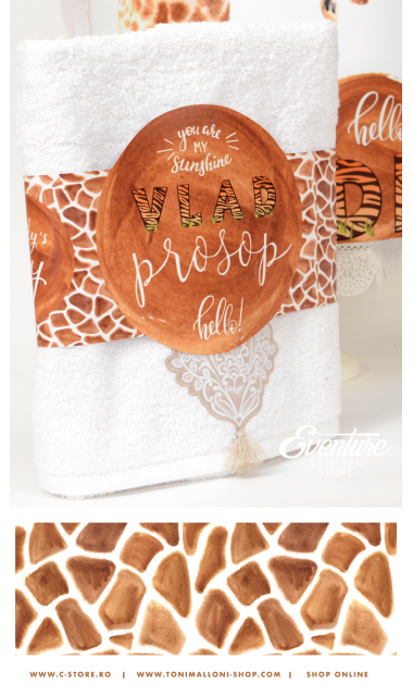 Trusou de botez cu broderie personalizata pentru baieti, Girafa  3